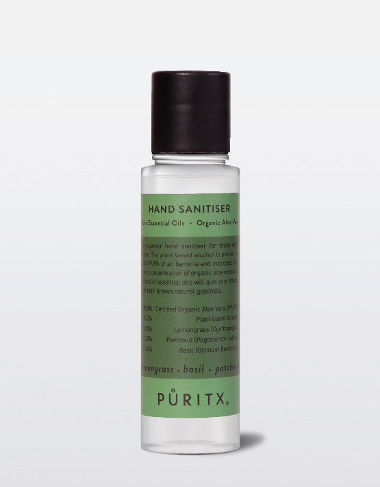 Puritx Aloe Vera Hand Sanitiser - Lemongrass/Basil/Patchouli