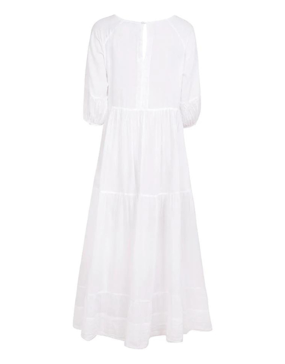 DILLI GREY Chikankari Maxi Dress White - Amelie
